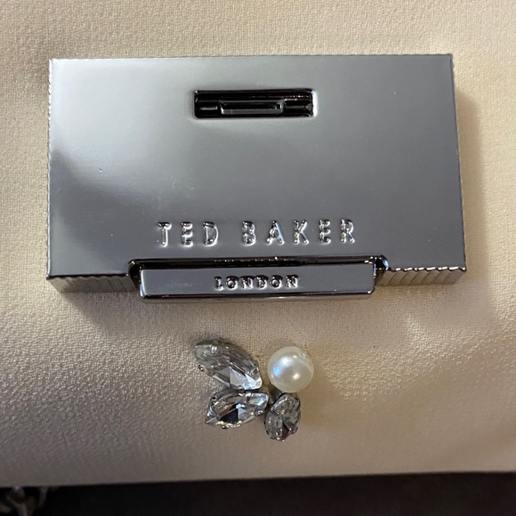 Ted Baker Pearl Embellished Cream Crossbody Bag - Picture 2 of 4